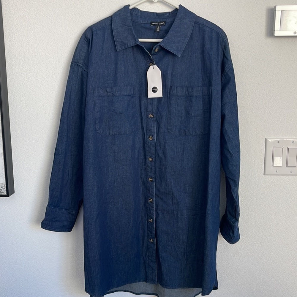 Universal Standard Blue Button Down Shirt